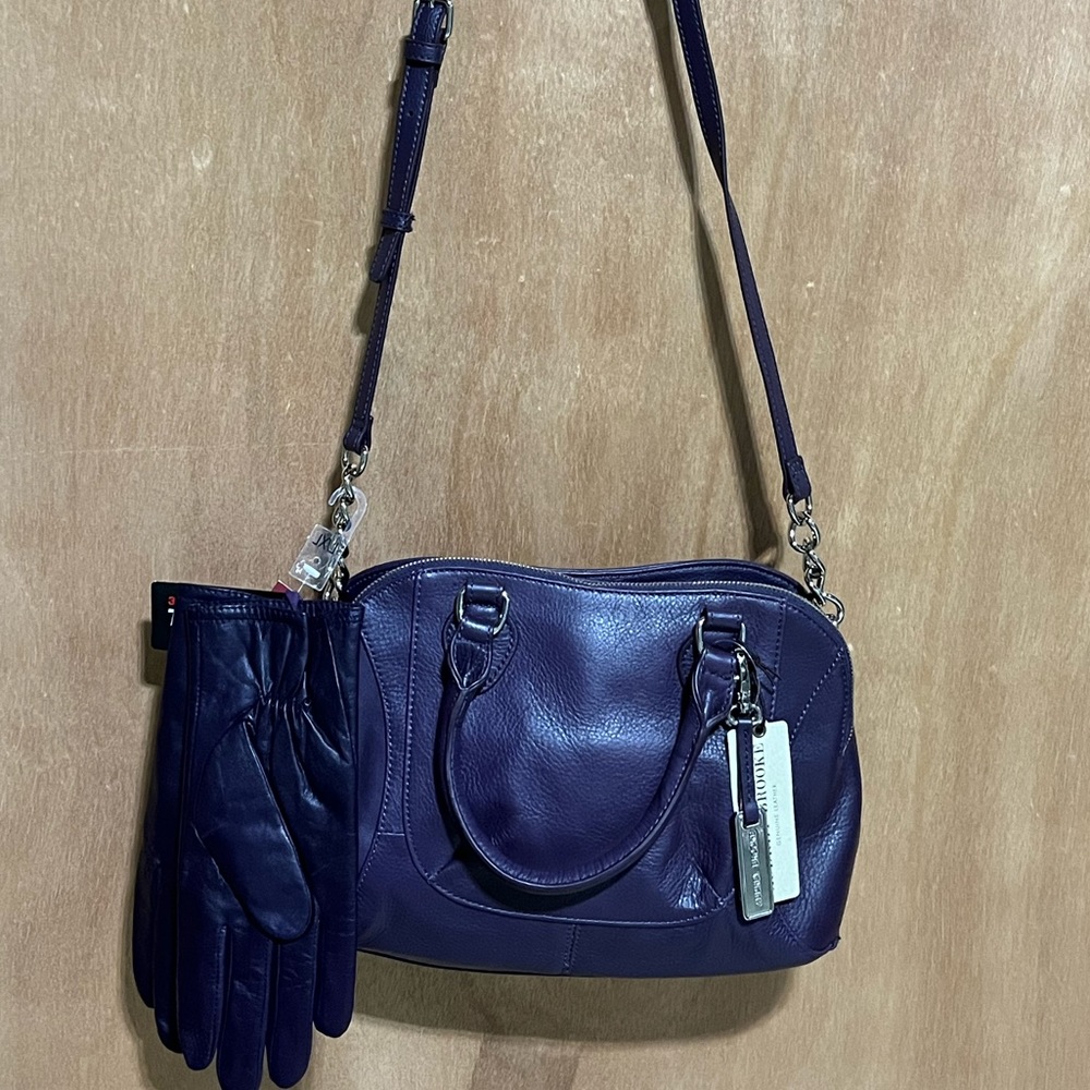 Audrey Brooke- Eggplant/Purple Med. Satchel/Crossbody w/Multi. Pockets-NWT